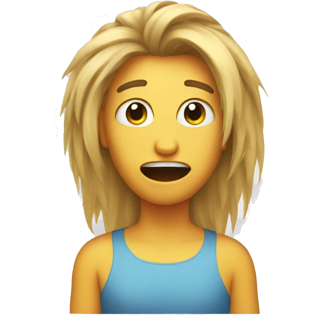 Stress pulling hair emoji emoji