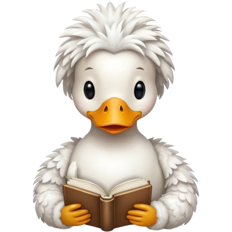 white duck holding book emoji