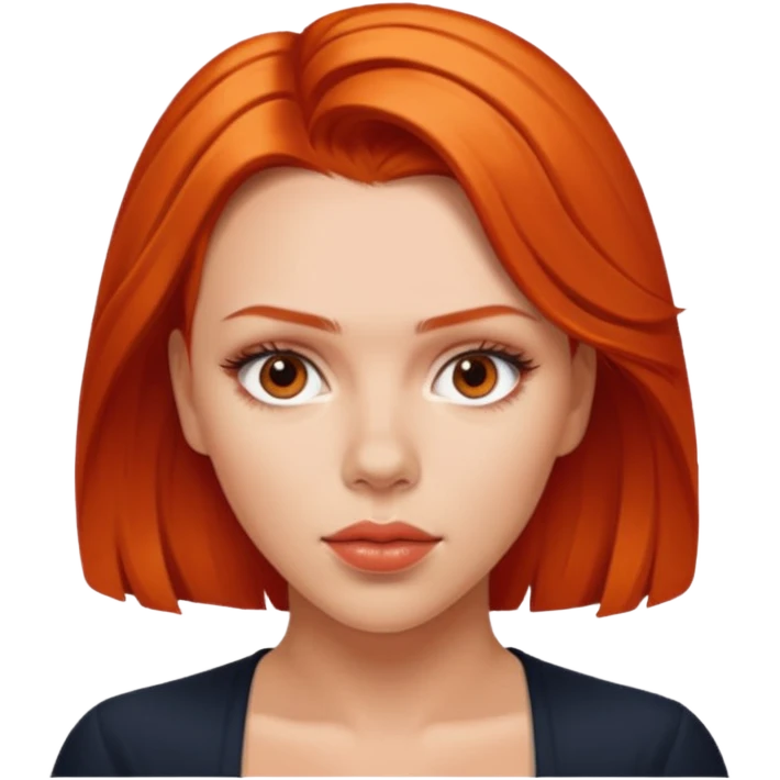 scarlett johansson, orange red emoji