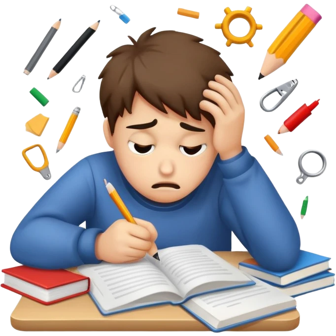 Struggling with homework  emoji