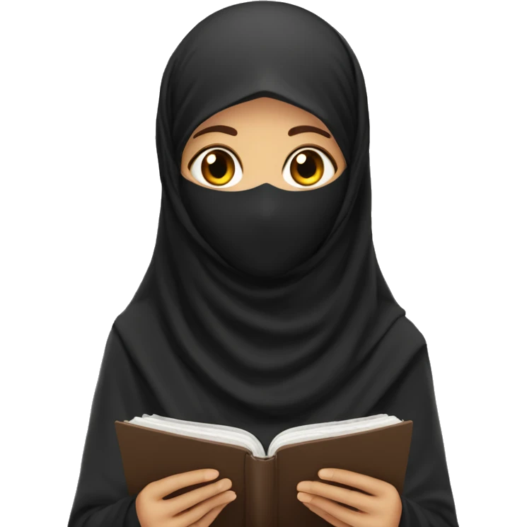 Girl in niqab reading quran  emoji