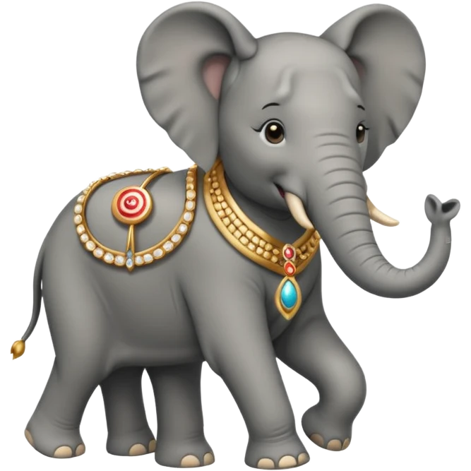 elephant walking out of target wearing jewelry emoji