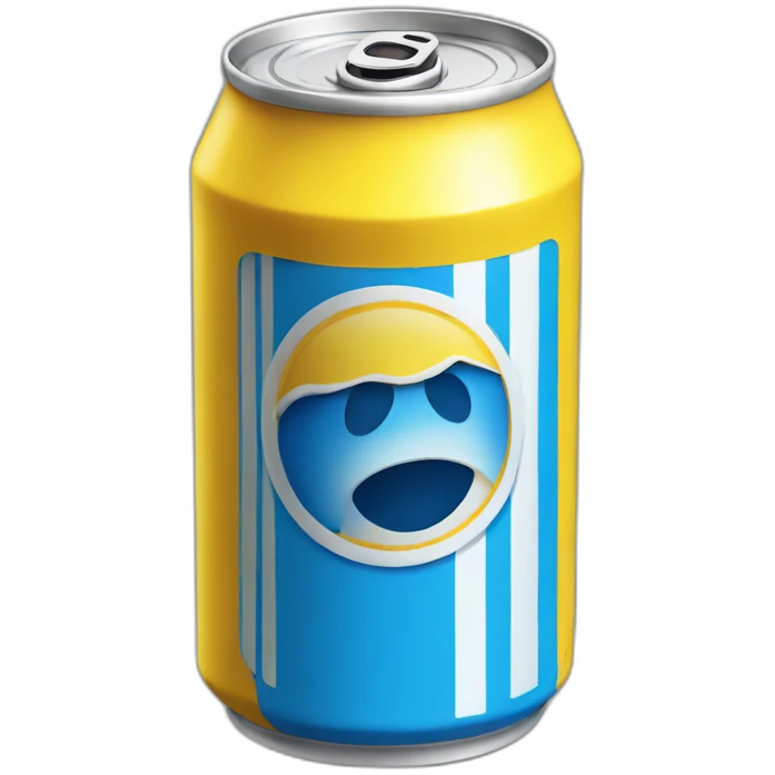 Yellow soda can with blue stripe emoji