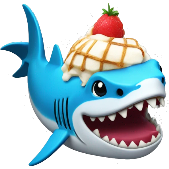 Tiburón comiendo helado  emoji