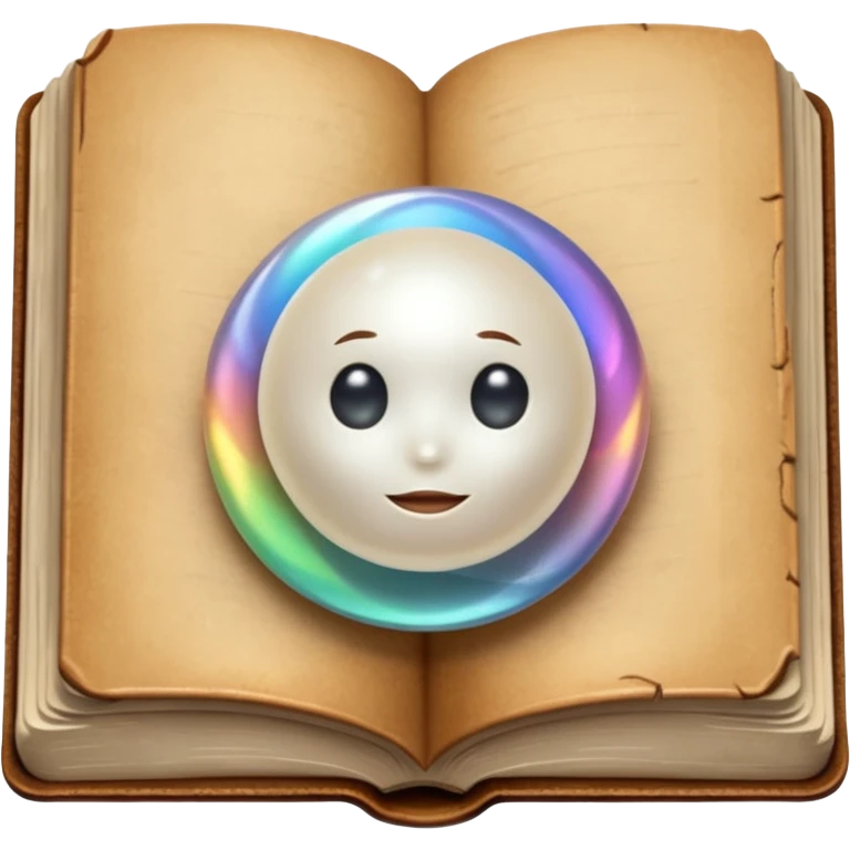 White Perl in a open book emoji