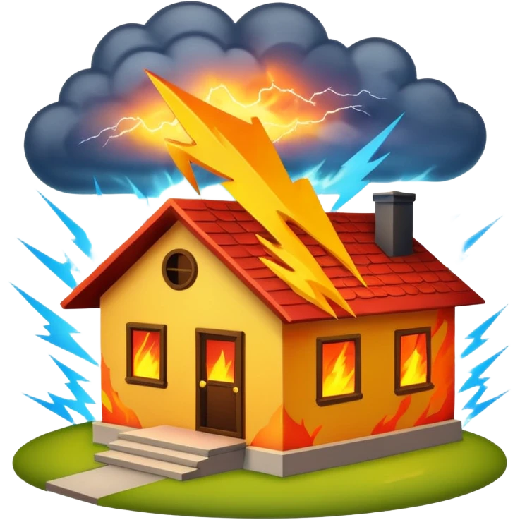 Lightning with home emoji