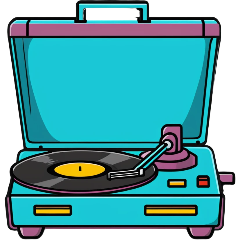 retro record player with disco vinyl emoji