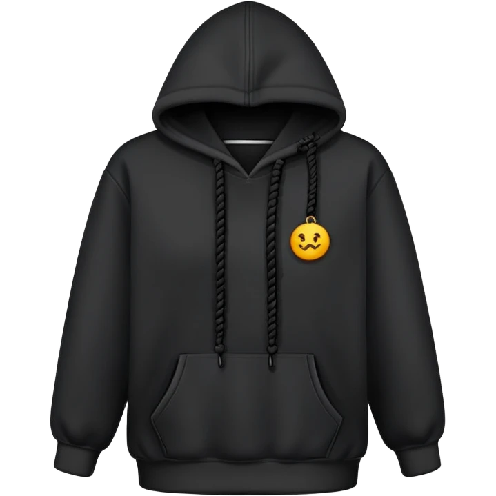 Just Black hoodie, with black ropes  emoji