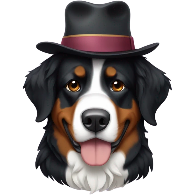 Berne doodle with hat emoji