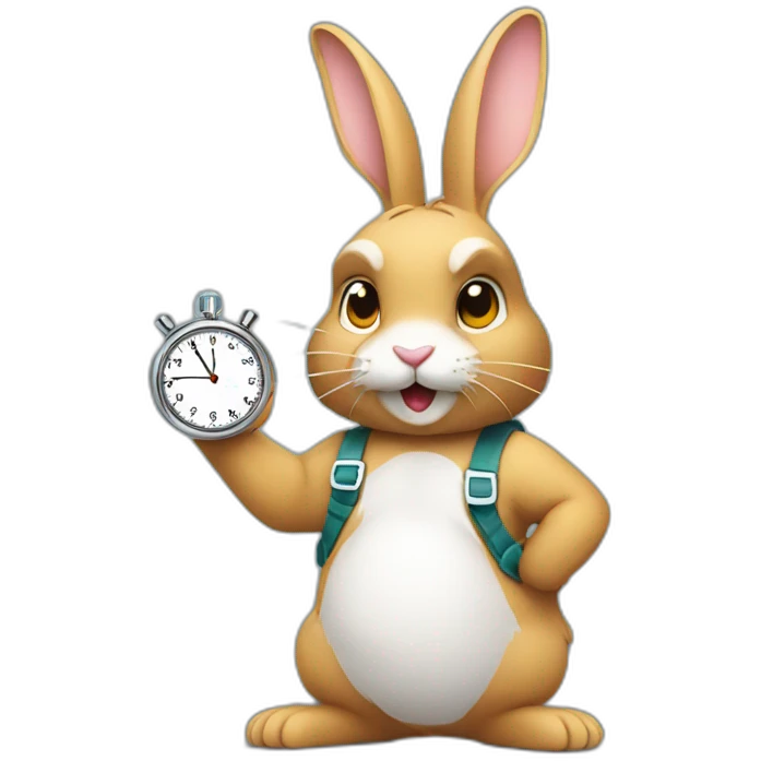 rabbit holding a stopwatch emoji