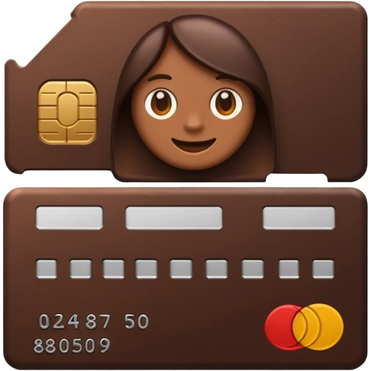 debit card chocolate color emoji