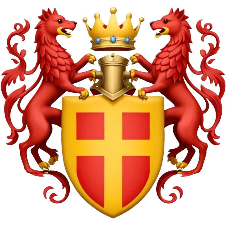 Simple yellow and red coat of arms emoji