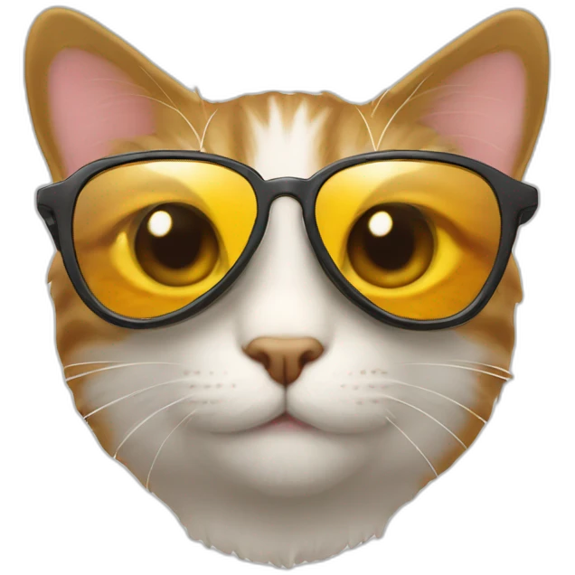 Un chat avec des lunettes de soleil en forme de cœur  emoji