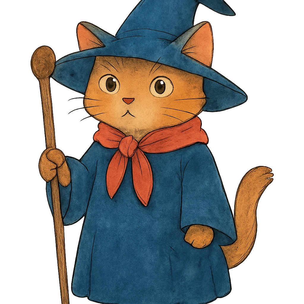 ghibli style wizard cat emoji