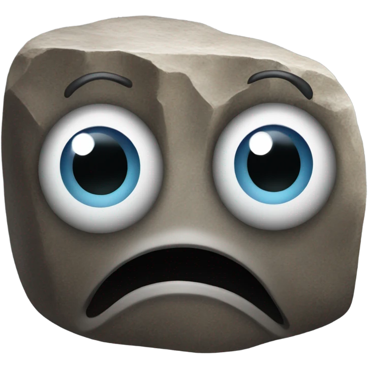 realistic rock with eyes emoji