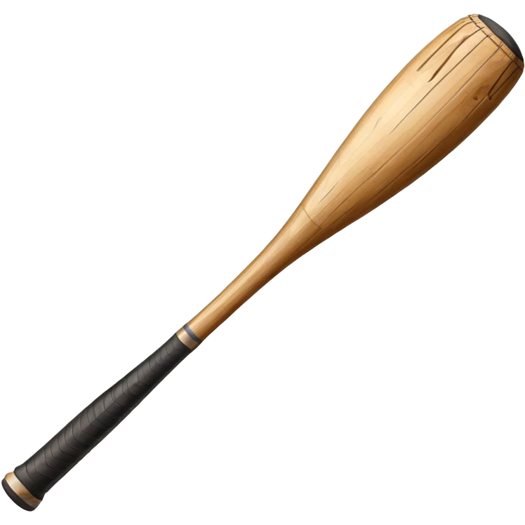aged thick wooden baseball bat, chipped wood and scuffed surface emoji