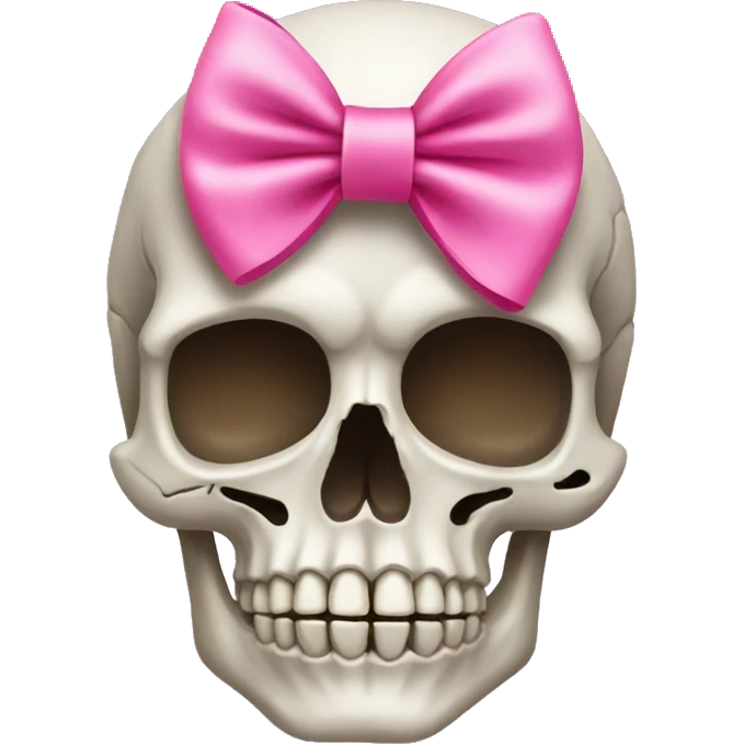 Skull with a pink bow  emoji