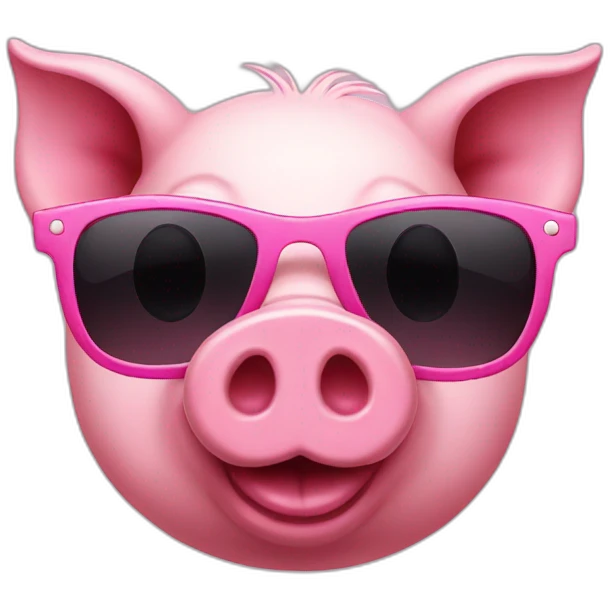 Pink Pig with sunglasses emoji