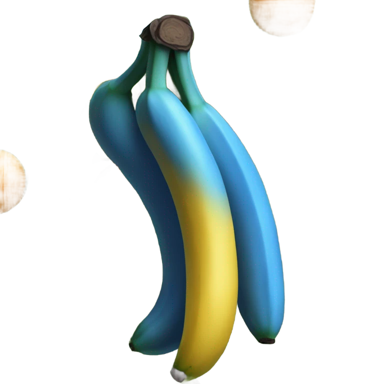 Blue bananas on an orange tree emoji