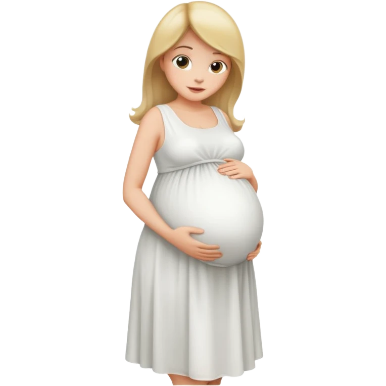 Pregnant belly in a white dress emoji