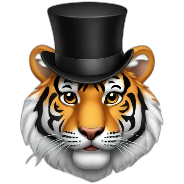 Tiger with a top hat emoji