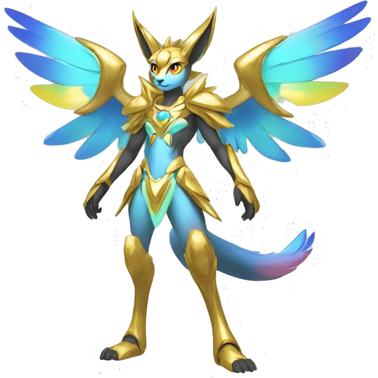 Anthro Sona Colorful Godly Celestial Shiny Fakemon Full Body emoji