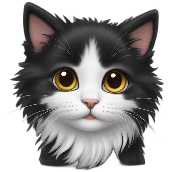 black long haired small kitten emoji