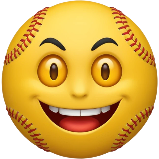 I want a emoji of a emoji with a evil smile throwing a baseball very hard emoji