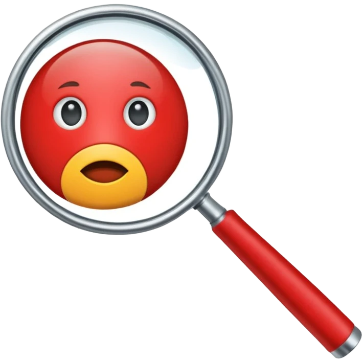 magnifying glasses  red emoji