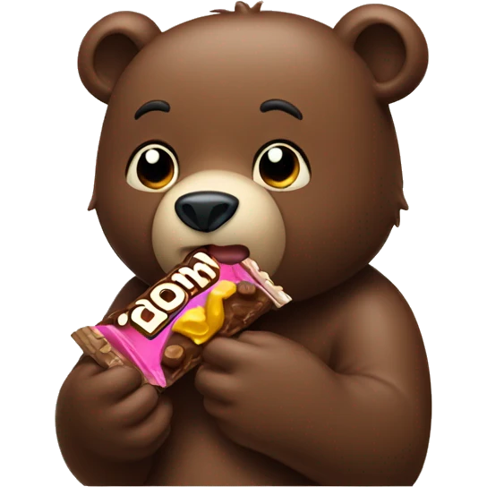 bear eating a candy bar emoji