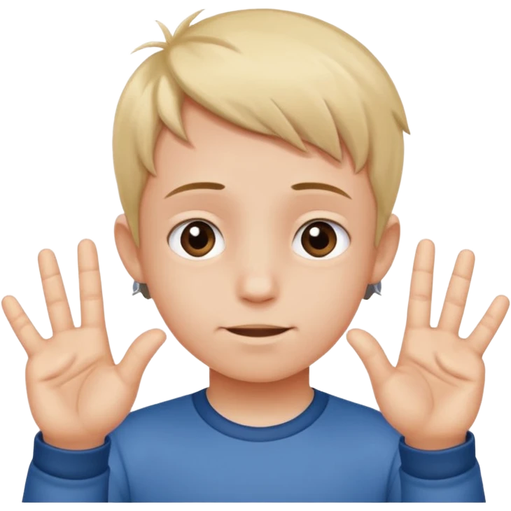A kid with a little Mark above his head saying six seven with hands with six seven emoji