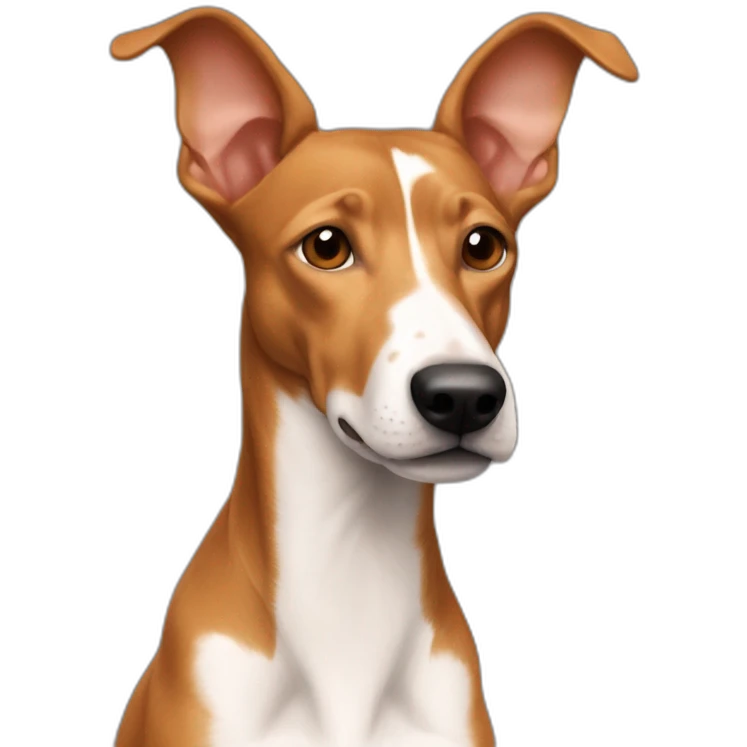 Hombre pelo corto con podenco marrón emoji
