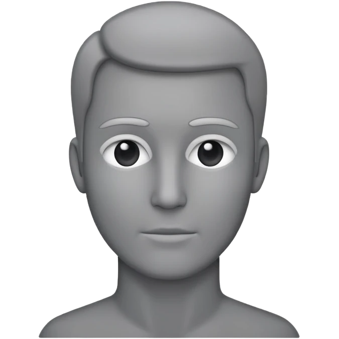 grey human silhouette with no facial features, no face, no eyes, no nose, no mouth, simple outline emoji