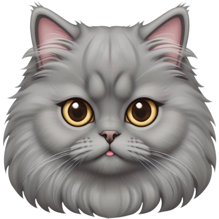 cinematic-adorable-big-eyed-fluffy-grey-persian-cat-portrait-emoji,-head-tilted-playfully-with-a-sweet-expression,-fluffy-grey-fur,-simplified-yet-irresistibly-cute-features-with-large,-expr emoji