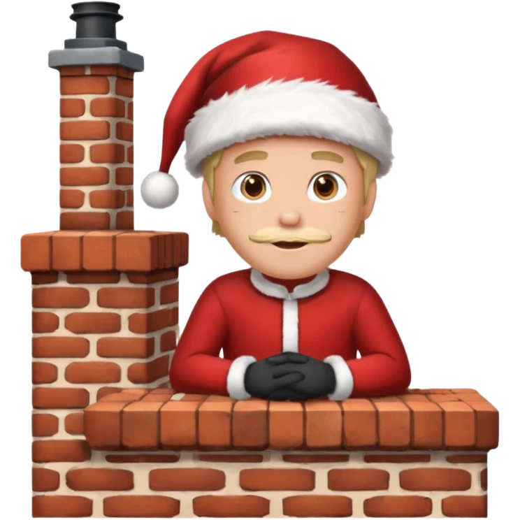 Cristmas male sit down on a chimney emoji