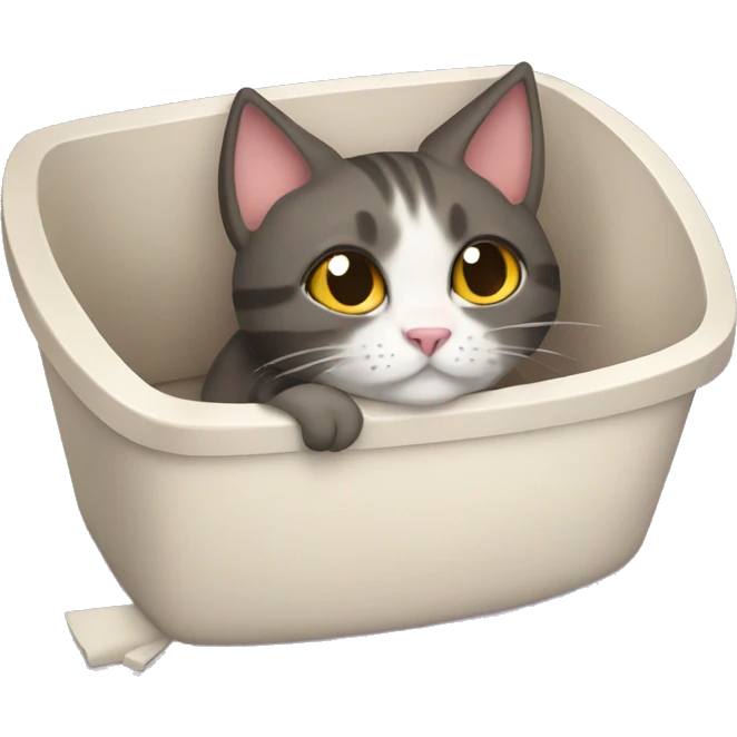 Cat in a litter box emoji