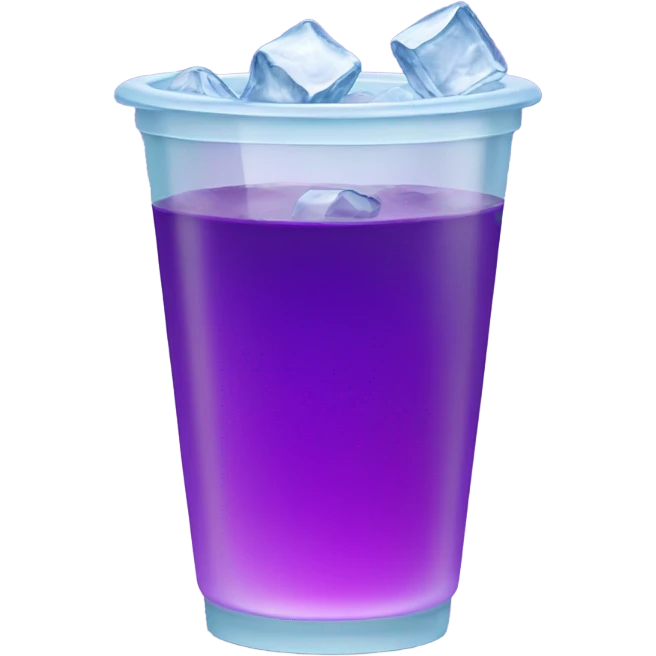 Double cup with ice cubes and purple liquid emoji