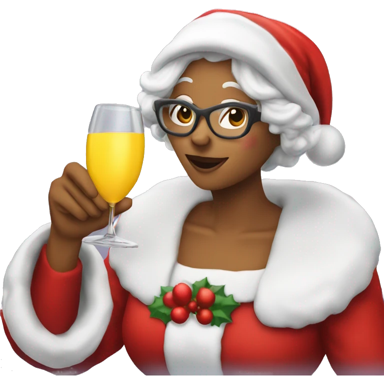 Mrs clause drinking mimosa emoji