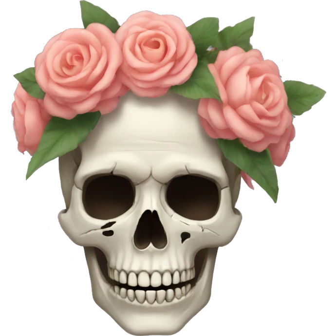 skull flower crown emoji