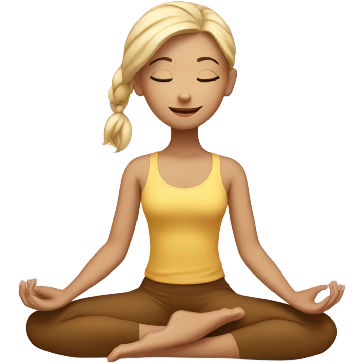 Blond girl doing yoga emoji