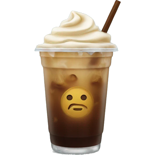 Starbuck ice coffee with ice cubes emoji