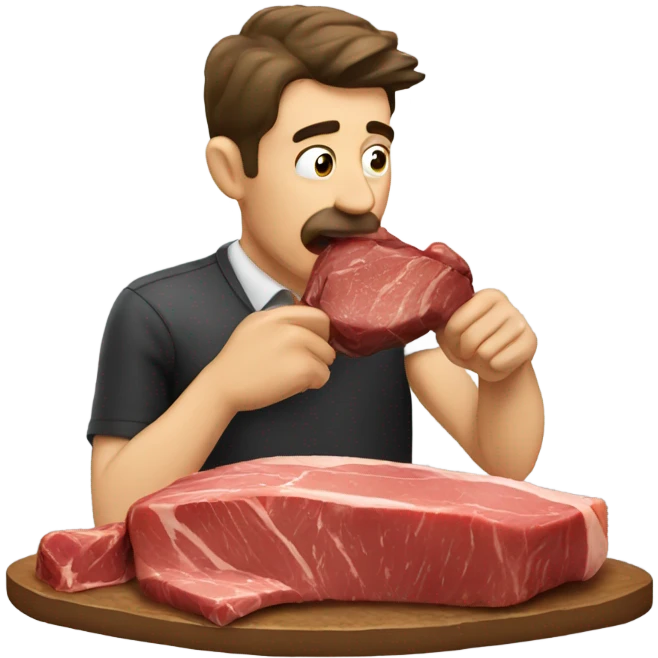 Man kissing steak emoji
