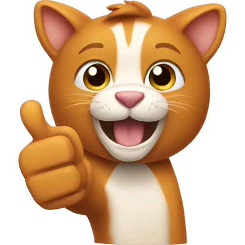 ginger paw thumbs up to the left emoji