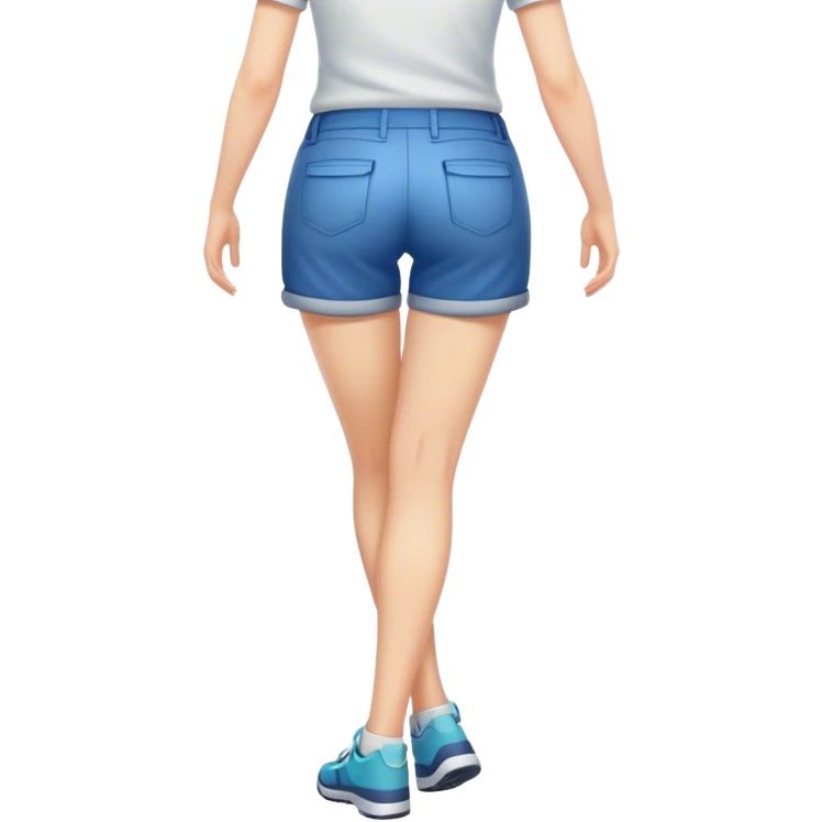 back view of full leg female with shorts emoji