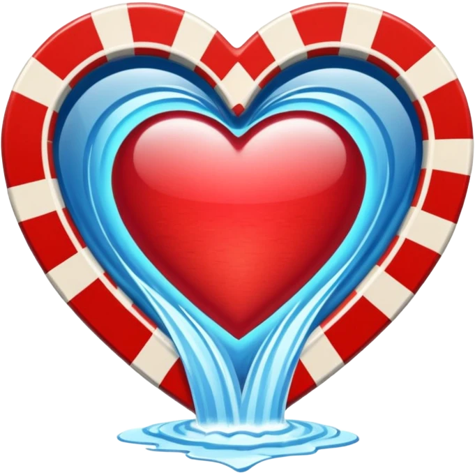 heart shaped watterfall with casino chips emoji