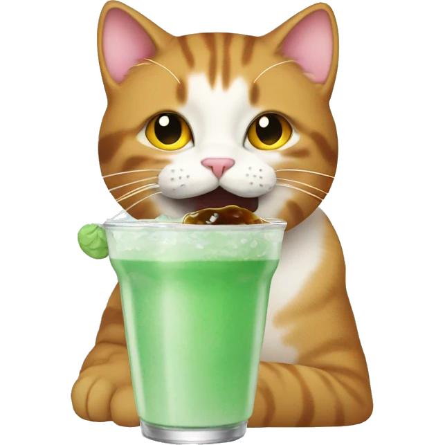 Cat drinking boba emoji