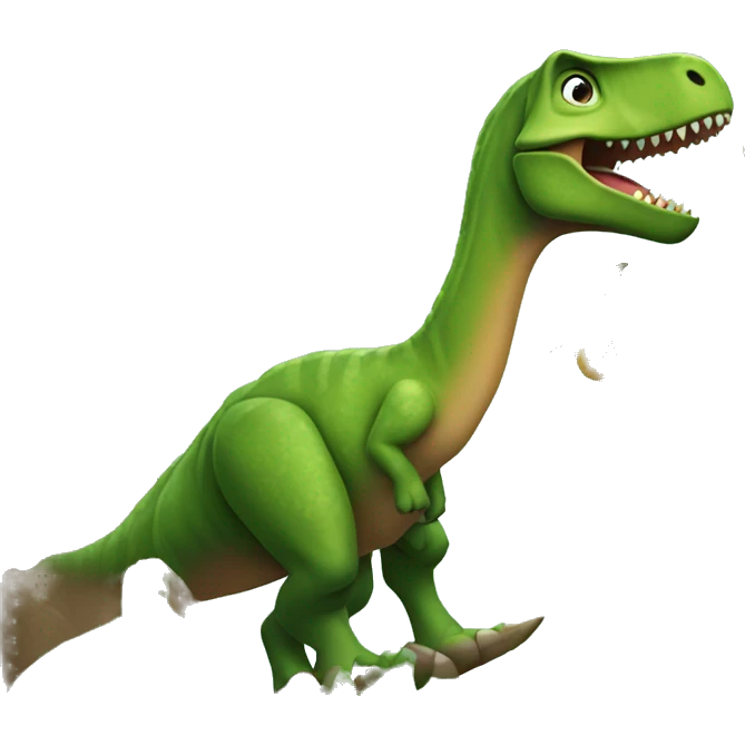 Dinosaur eating leaves off tree emoji