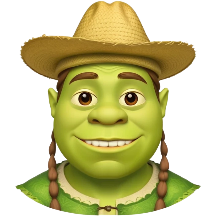 Shrek with a big hat emoji