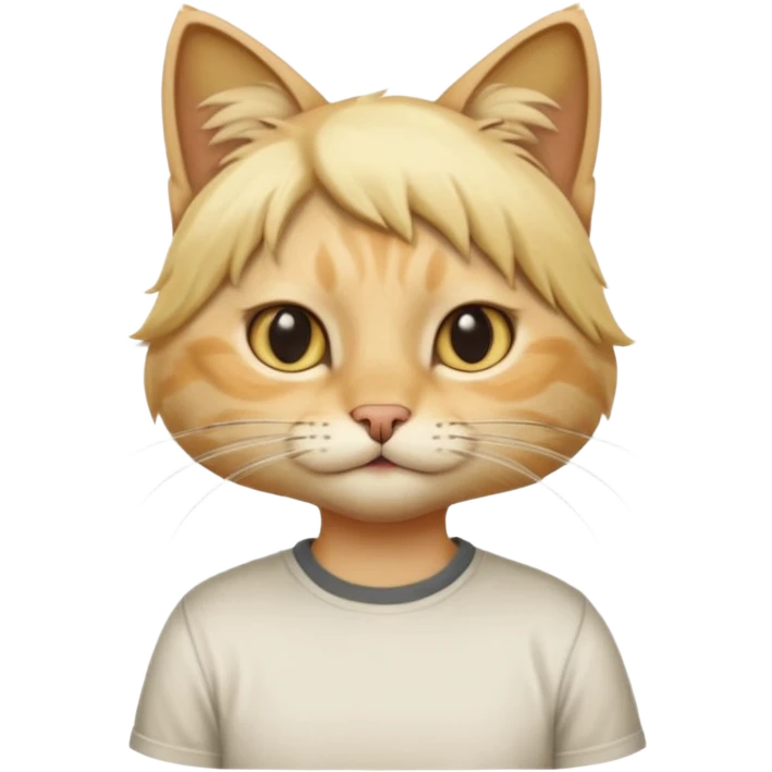 blonde hair cat with shirt emoji