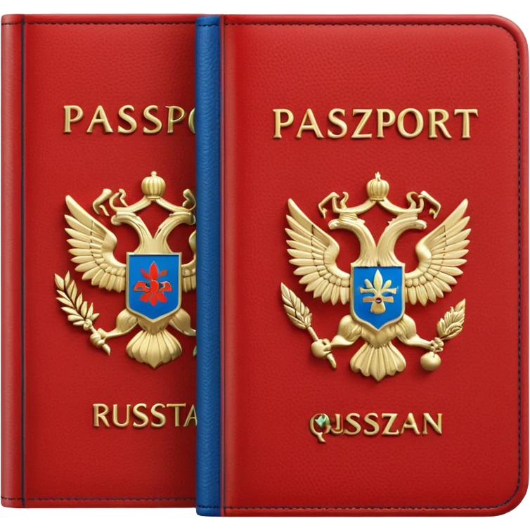 two passports, Russian and Qazaqstan emoji
